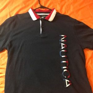 Navy blue nautica shirt (large)